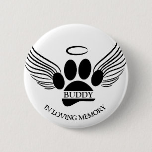 Hunde Haustier Engel Wings Memorial Individuelle N Button