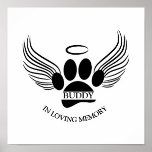 Hunde Haustier Engel Wings Memorial Individuelle N Poster