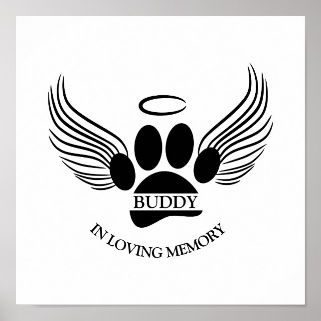 Hunde Haustier Engel Wings Memorial Individuelle N Poster (Vorne)