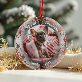 Hunde Haustier Erste Weihnachtsfeier Kränze Rose F Keramik Ornament