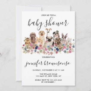 Hunde Haustier Familie Feier Baby Shower Einladung