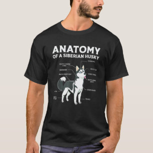 Hunde Haustier Pfote Sibirischer Husky Anatomie T-Shirt