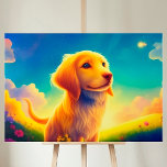 Hunde Haustiere farbenfrohe Meadow Sky Sommer Tier Leinwanddruck<br><div class="desc">Ein freundlicher und fröhlicher Hund spielt im Sommerfeld. Kleiner blauer Himmel,  lebhafte Farben und eine fantastische Landschaft. (Weitere Auswahl finden Sie in anderen neuen Sammlungen.)</div>