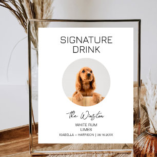 Hunde Hausunterschrift Cocktail Minimalistisch Hoc Poster