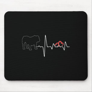 Hunde Heartbeat Liebe für Hunde Lover Bulldog Mousepad