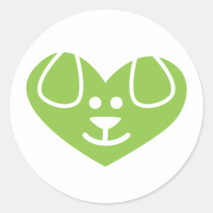 Hunde Herz-Grüne Aufkleber