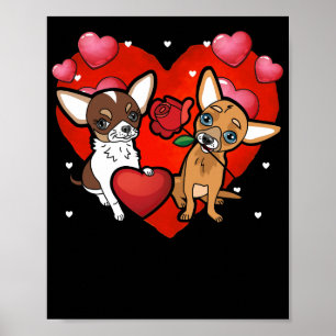 Hunde Herz Valentinstag für Paar Poster