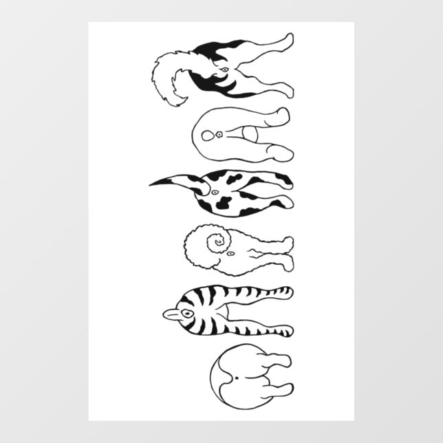 Hunde-Hintern Fensteraufkleber (Blatt)