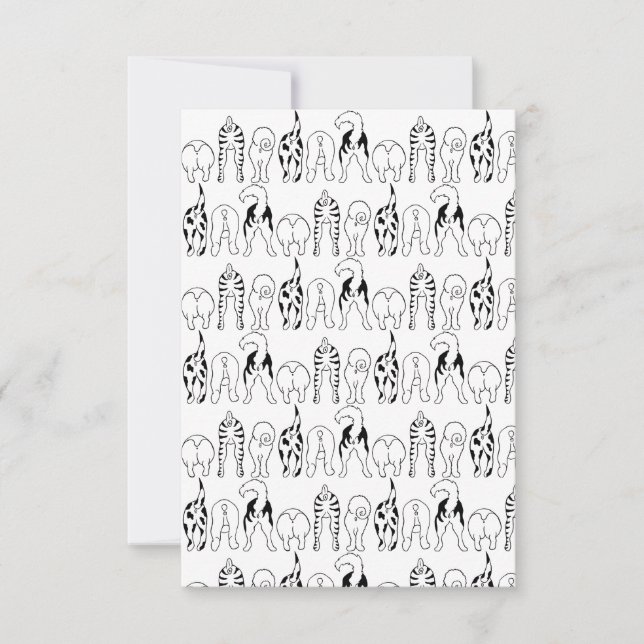 Hunde-Hintern-Muster Dankeskarte (Vorderseite)