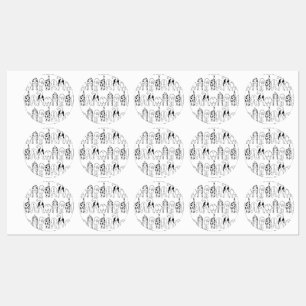 Hunde-Hintern-Muster Etiketten