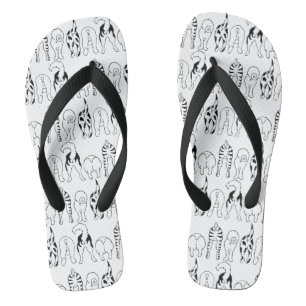 Hunde-Hintern-Muster Flip Flops