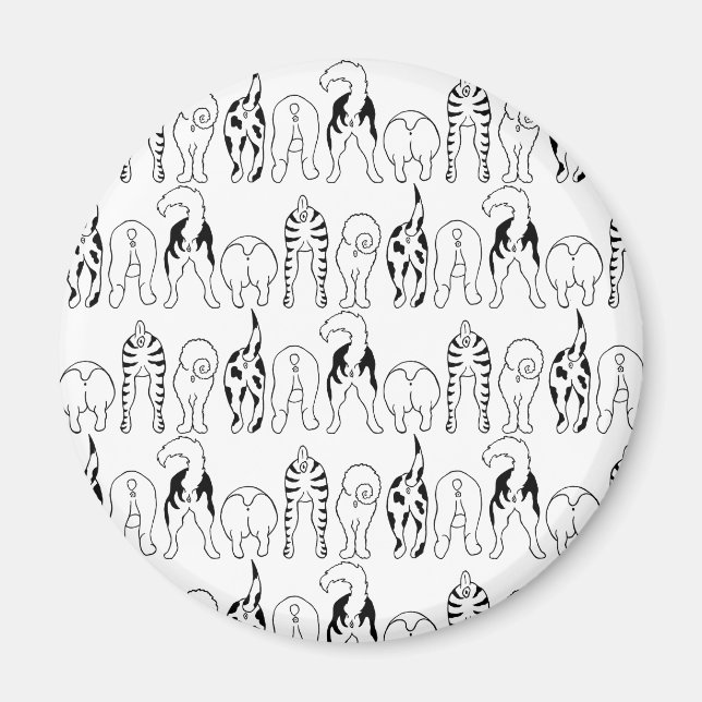 Hunde-Hintern-Muster Magnet (Vorne)