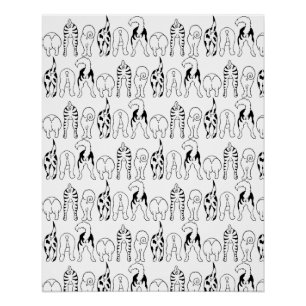 Hunde-Hintern-Muster Poster
