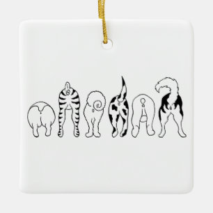 Hunde Hintern - Square Ornament