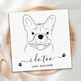 Hunde Hochzeit Ich tue zu personalisieren Französi Serviette