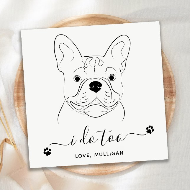 Hunde Hochzeit Ich tue zu personalisieren Französi Serviette (Von Creator hochgeladen)