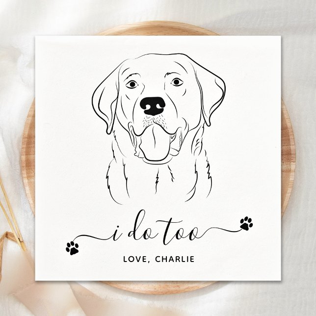 Hunde Hochzeit ich tue zu personalisieren Labrador Serviette (Von Creator hochgeladen)