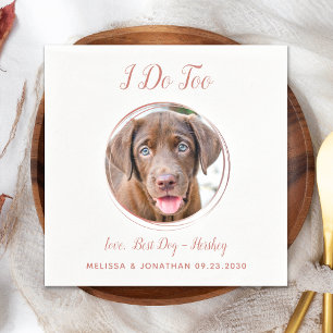 Hunde Hochzeit Moderne ich tue zu Rose Gold Pet Fo Serviette