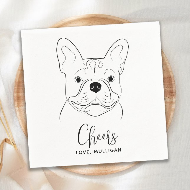 Hunde Hochzeit Personalisiert Cheers French Bulldo Serviette (Von Creator hochgeladen)