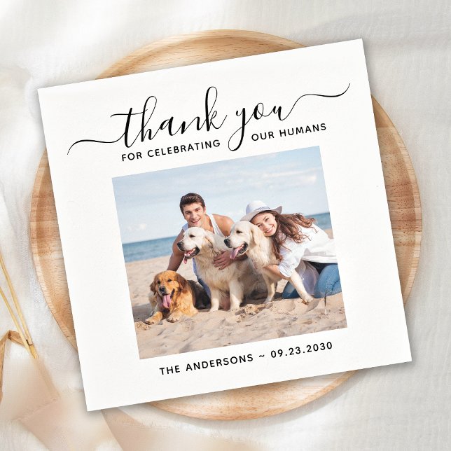 Hunde Hochzeit Personalisiertes Foto Serviette (Von Creator hochgeladen)