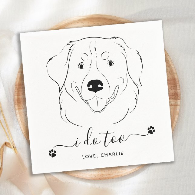 Hunde Hochzeit tue ich zu Personalisiert Golden Re Serviette (Von Creator hochgeladen)