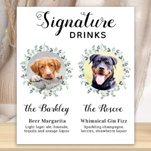 Hunde-Hochzeit Unterschriften-Drinks Benutzerdefin Poster