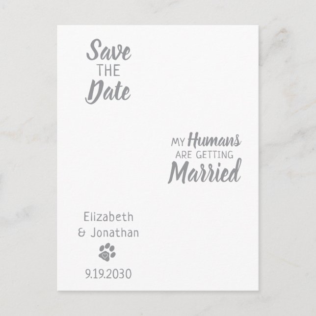 Hunde Hochzeitfokus-Collage Save the Date Ankündigungspostkarte (Vorderseite)