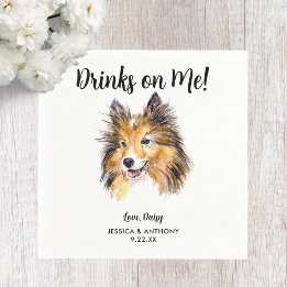 Hunde-Hochzeits-Cocktailservietten Serviette