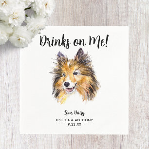 Hunde-Hochzeits-Cocktailservietten Serviette