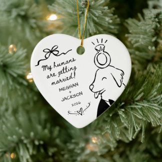 Hunde-Hochzeitsankündigungs-Ornament Keramik Ornament