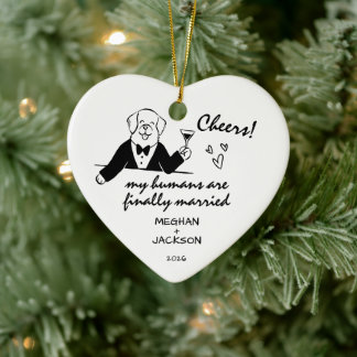 Hunde-Hochzeitsfeier-Ornament Keramik Ornament