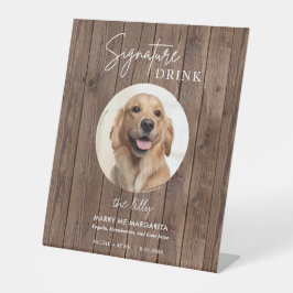Hunde-Hochzeitsignatur Getränke Pedestal-Zeichen Sockelschild