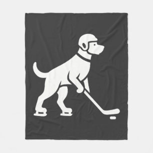 Hunde-Hockeyspieler-Silhouette Fleecedecke