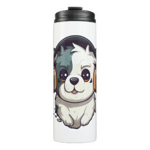 Hunde hören Musik Thermosbecher