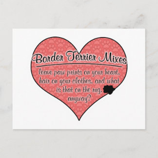 Hunde Humor für Grenzflächenbündel - Paw Prints Postkarte