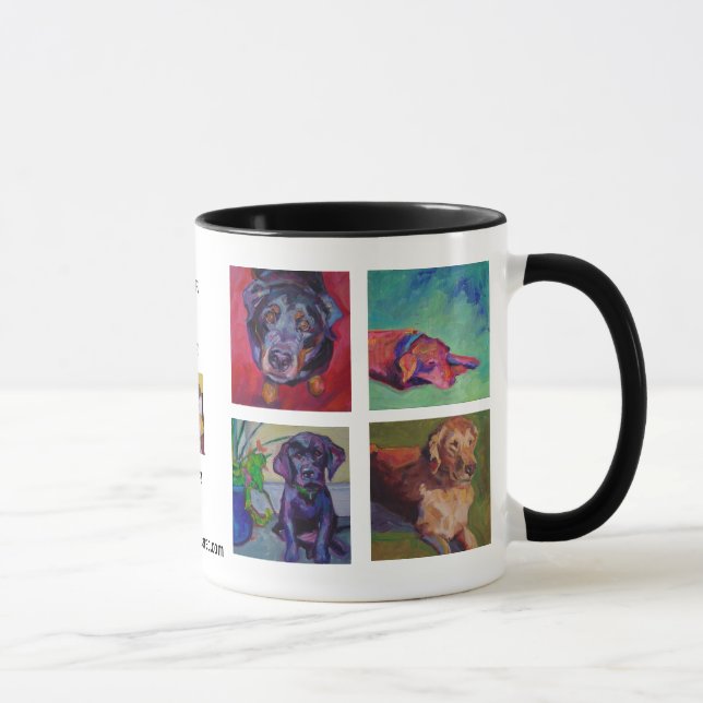 HUNDE, HUNDE, HUNDE • Eine Farbe quadrierte Tasse (Rechts)
