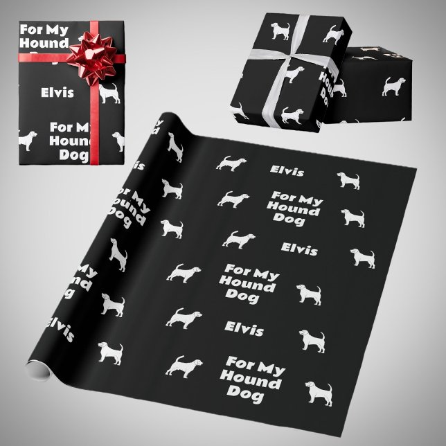Hunde Hunde Silhouetten Schwarz und Weiß Geschenkpapier (Von Creator hochgeladen)