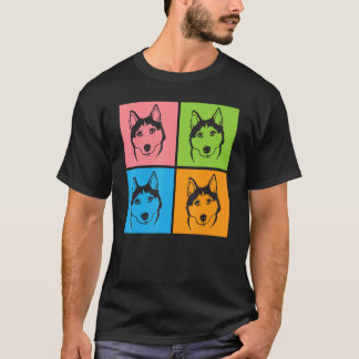 Hunde Husky-Hunde-Gesichter T-Shirt