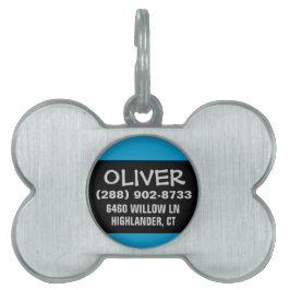 Hunde-ID - Schwarz & Blau - für kleine Hunde Tiermarke