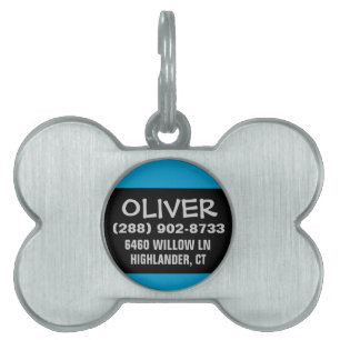 Hunde-ID - Schwarz & Blau - für kleine Hunde Tiermarke