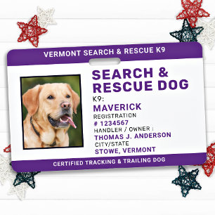 Hunde-ID-Suche Rettung individuelles Logo Foto SAR Ausweis