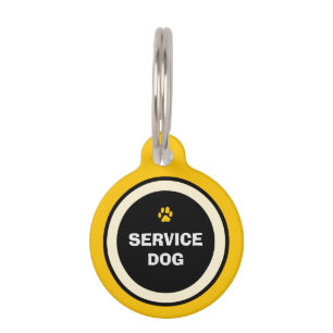 Hunde-ID-Tag - Gelb & Schwarz-Service-Hund Tiermarke