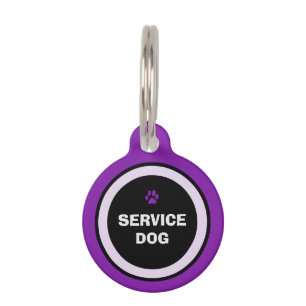 Hunde-ID-Tag - Lila & schwarz - Service-Dog Tiernamensmarke