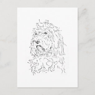 Hunde-Illustration, süße Kunst Cockapoo Postkarte