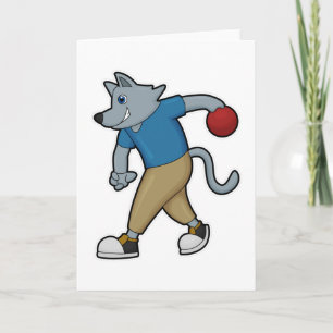 Hunde im Bowling mit Bowlingball Karte