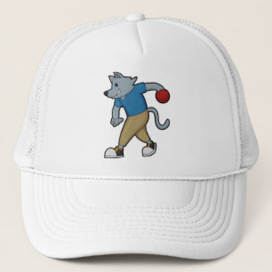 Hunde im Bowling mit Bowlingball Truckerkappe