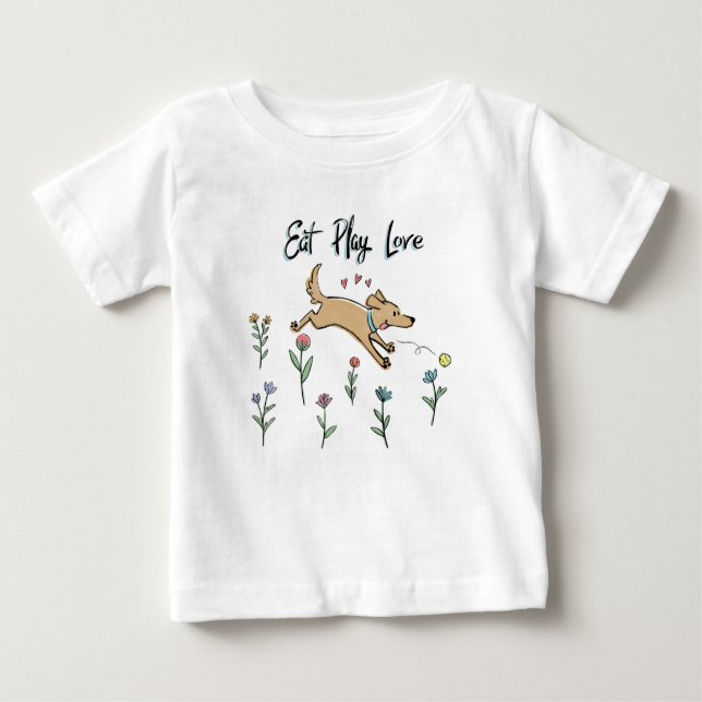 Hunde im Garten II | essen Spiel-Liebe Baby T-shirt (Vorderseite)