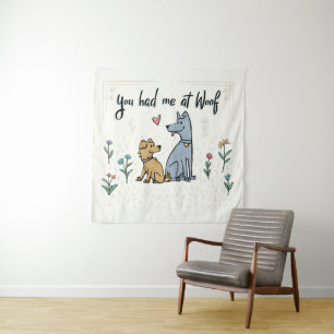 Hunde im Garten III   hatten Sie mich am Schuss Wandteppich