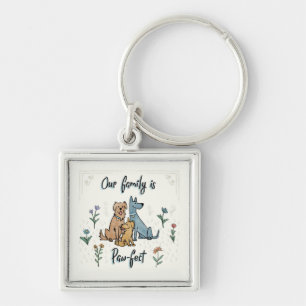 Hunde im Garten IV unsere Familie ist Tatze-fect Schlüsselanhänger
