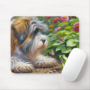 Hunde im Garten mit Frosch Mousepad
